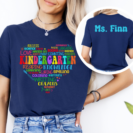 Custom Unisex Kindergarten Heart T-Shirt