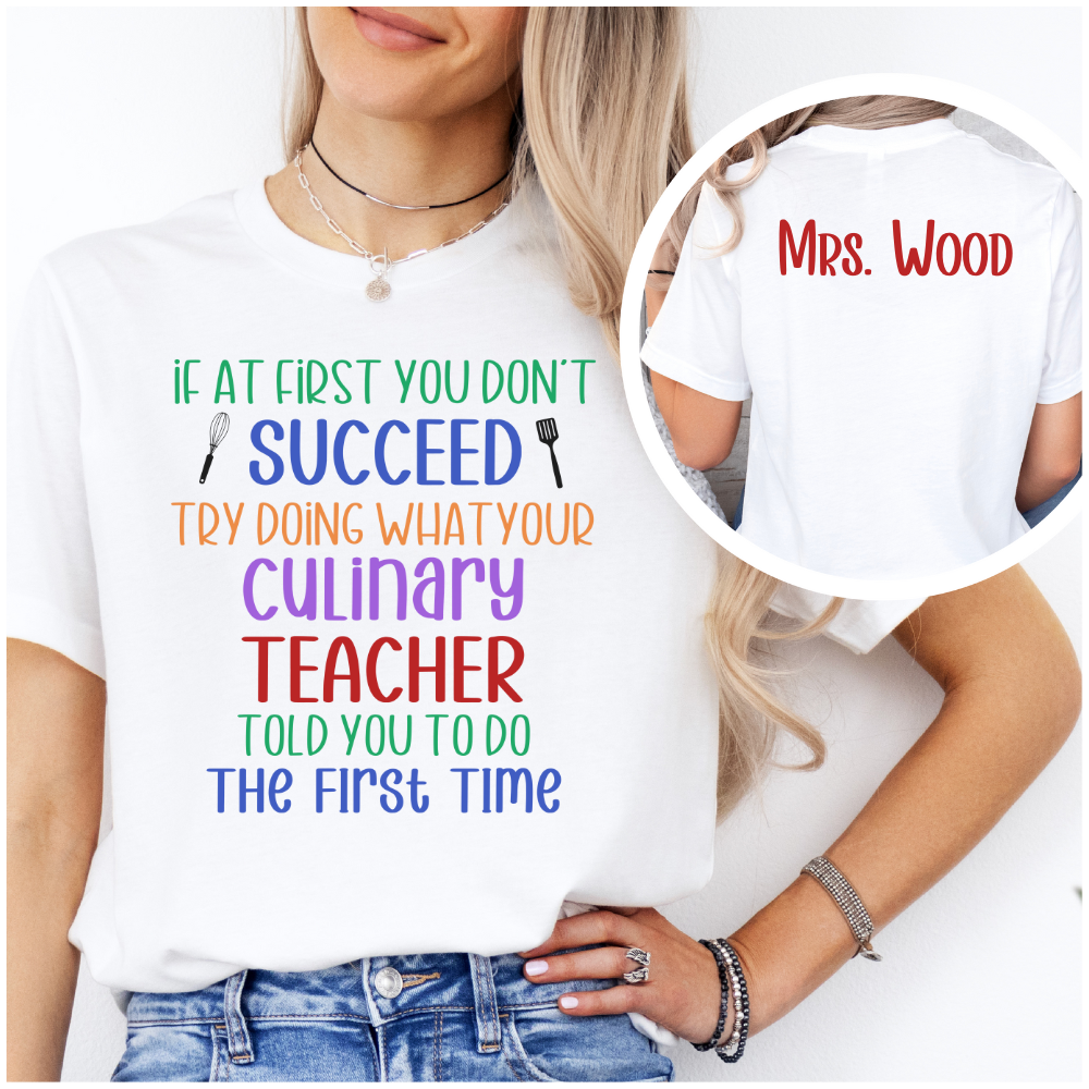 Custom Unisex Culinary Teacher T-Shirt