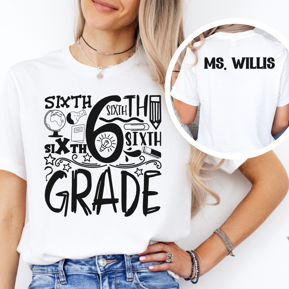 Custom Unisex 6th Grade T-Shirt