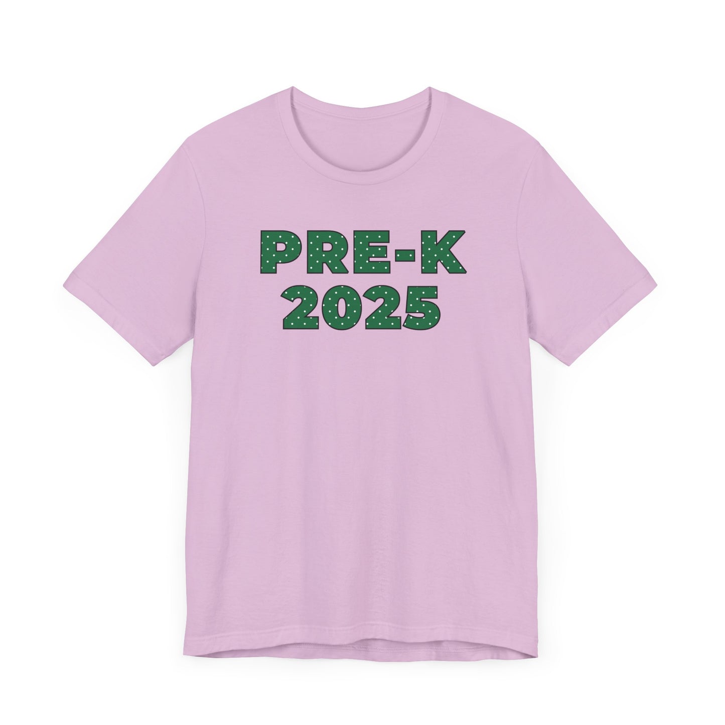 Custom Unisex Green Polka Dot Preschool Crew T-Shirt