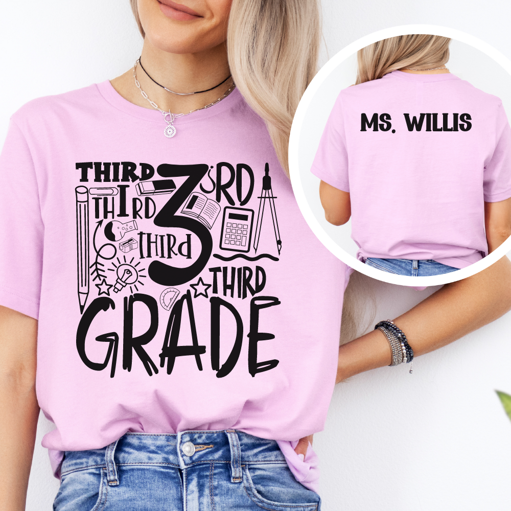 Custom Unisex 3rd Grade T-Shirt