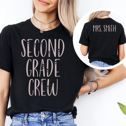 Custom Unisex Second Grade Crew T-Shirt