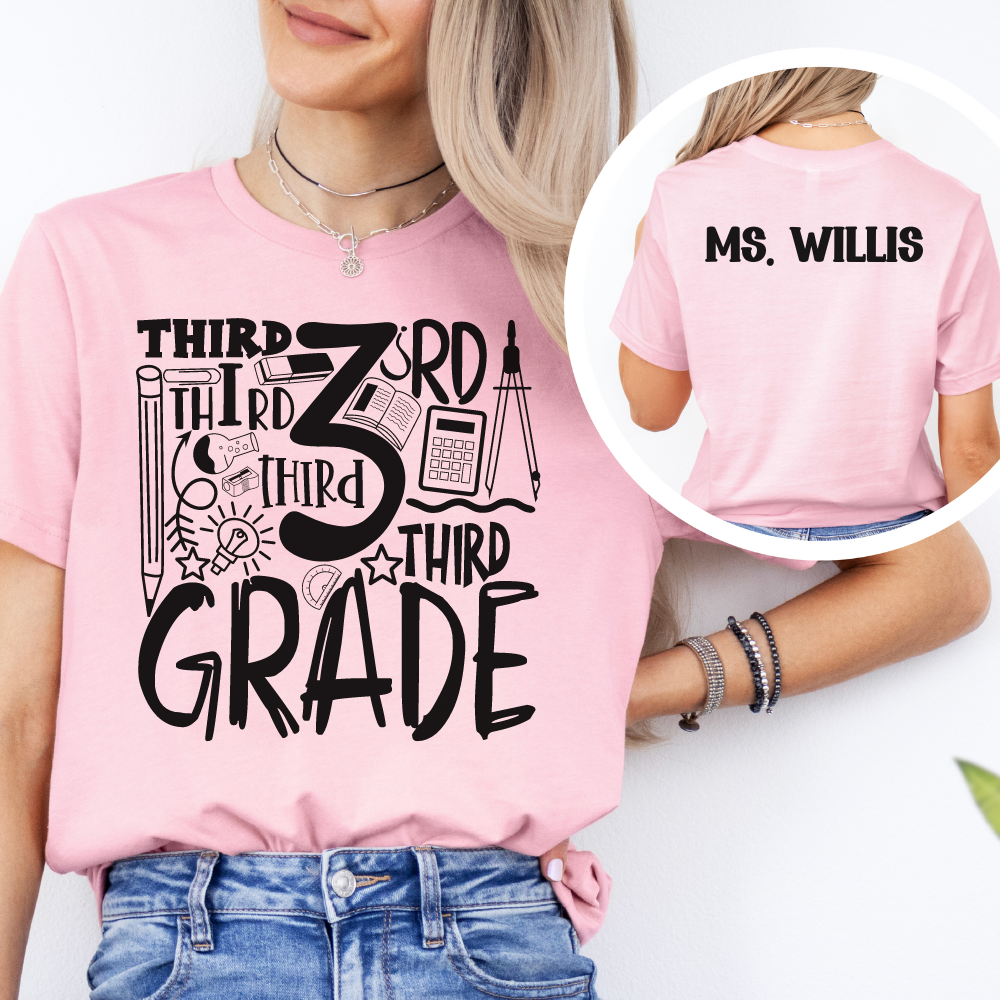 Custom Unisex 3rd Grade T-Shirt