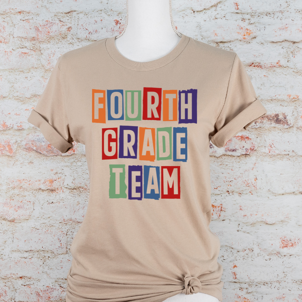 Custom Unisex Fourth Grade Team T-Shirt