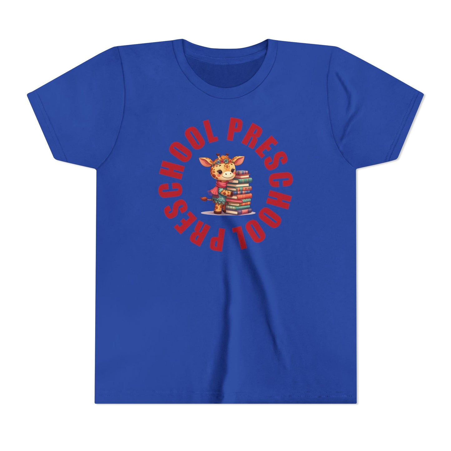 Custom Preschool Giraffe with Books Youth T-Shirt