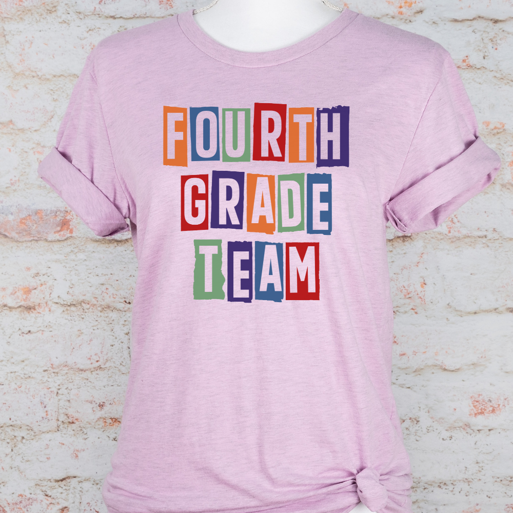 Custom Unisex Fourth Grade Team T-Shirt