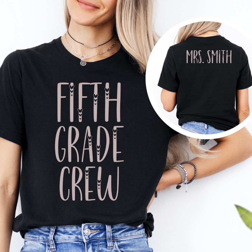 Custom Unisex Fifth Grade Crew T-Shirt