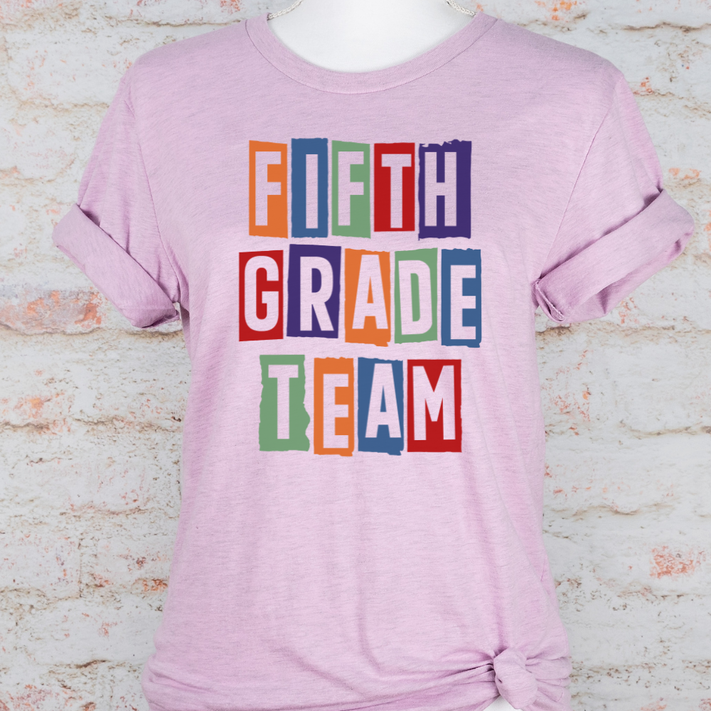 Custom Unisex Fifth Grade Team T-Shirt