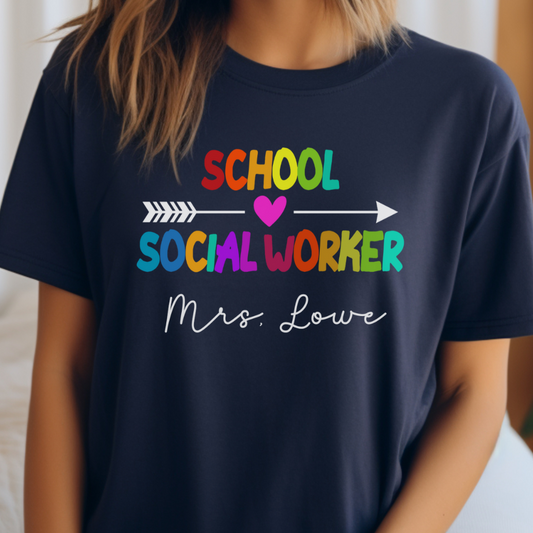 Custom Unisex School Social Worker T-Shirt