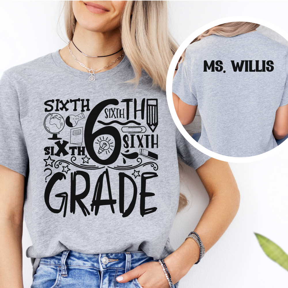 Custom Unisex 6th Grade T-Shirt