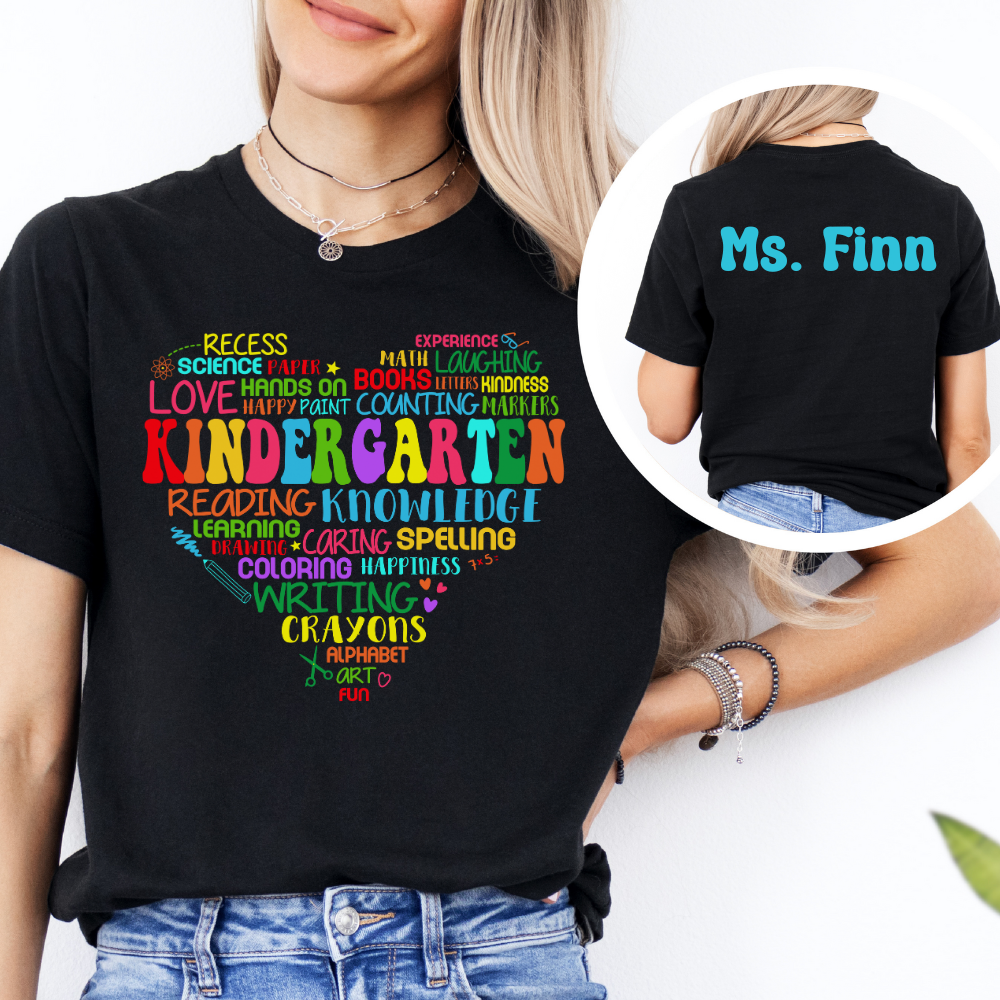 Custom Unisex Kindergarten Heart T-Shirt