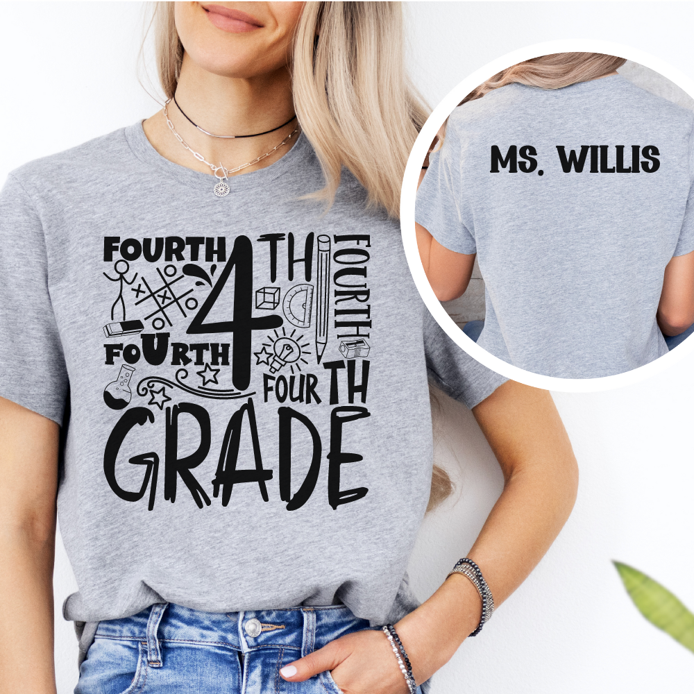 Custom Unisex 4th Grade T-Shirt