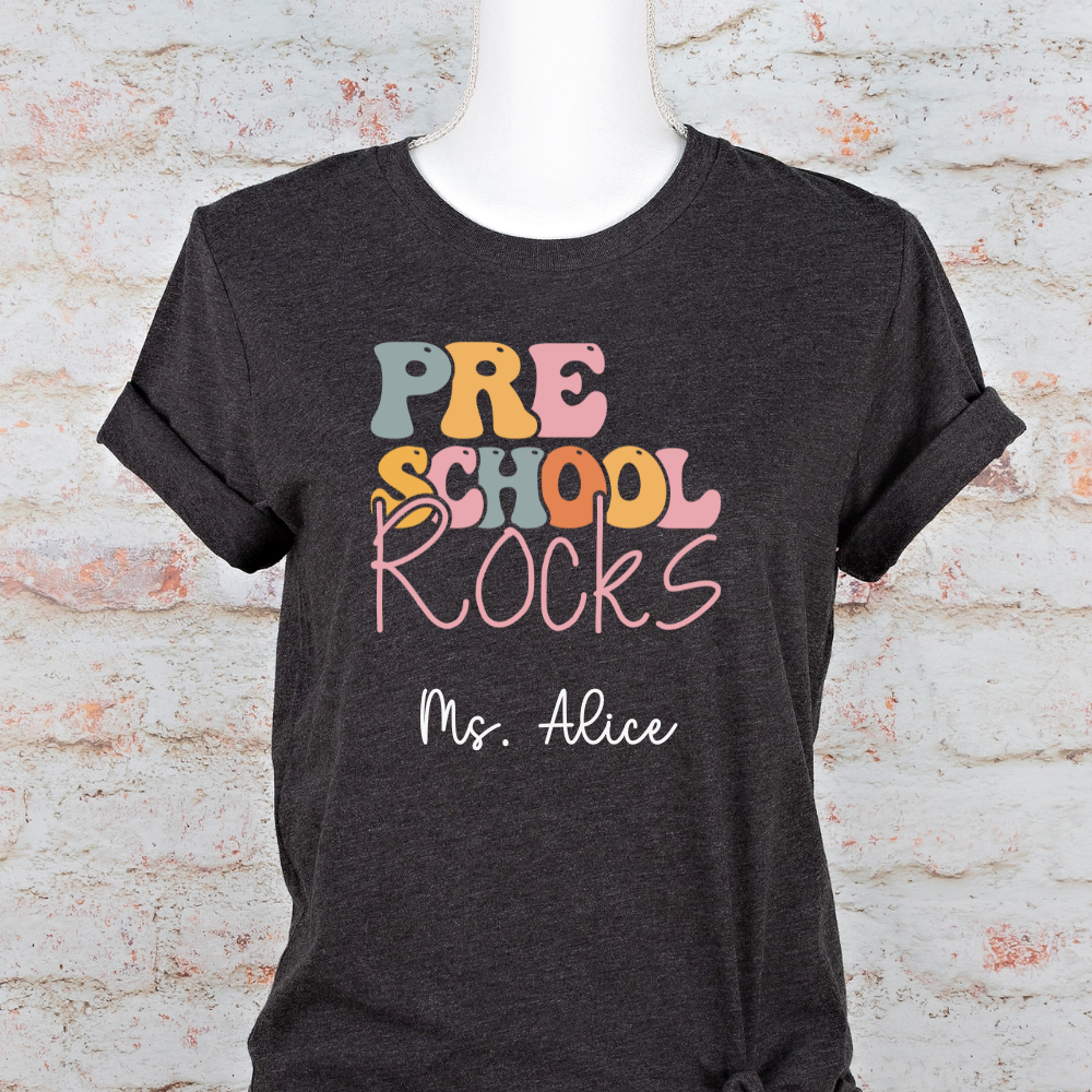 Custom Unisex Adult PreSchool Rocks T-Shirt