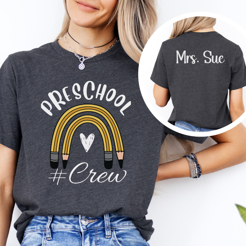 Custom Unisex Pencil Preschool Crew T-Shirt