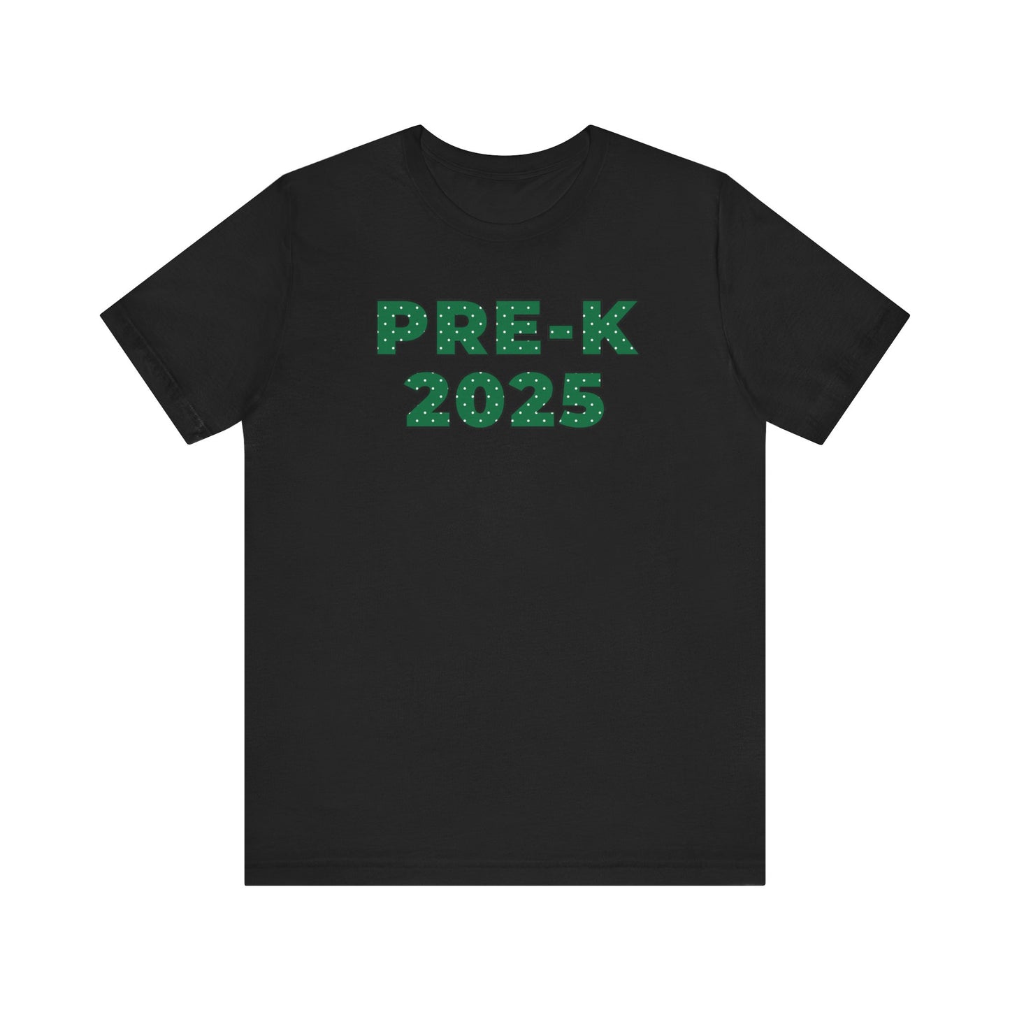 Custom Unisex Green Polka Dot Preschool Crew T-Shirt