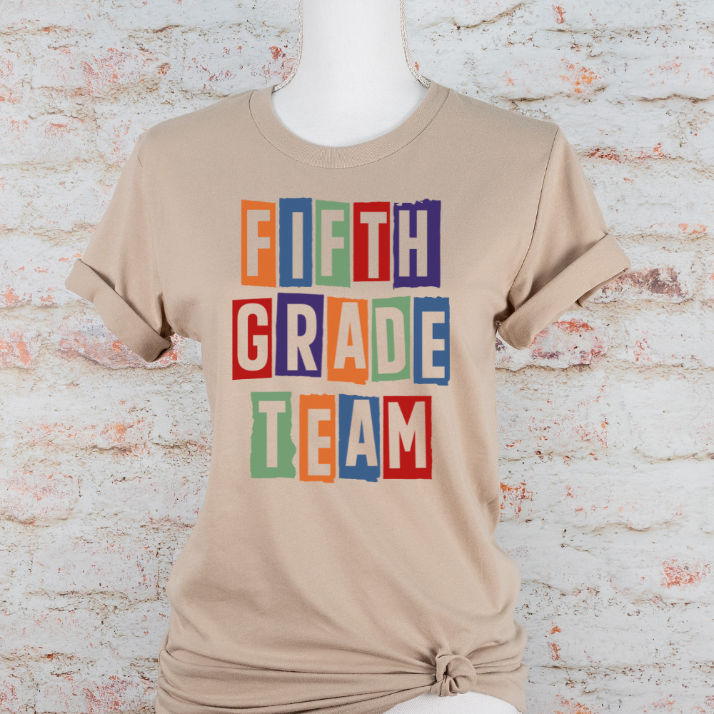 Custom Unisex Fifth Grade Team T-Shirt