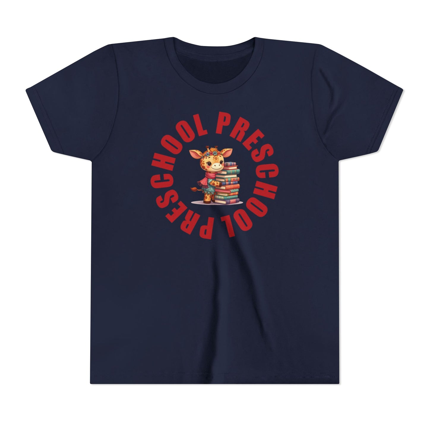 Custom Preschool Giraffe with Books Youth T-Shirt
