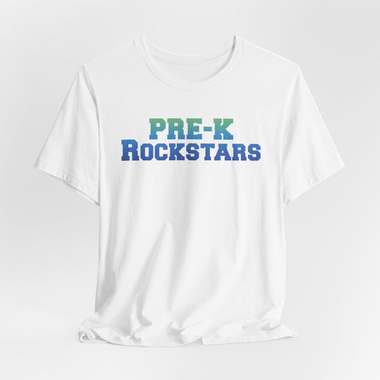Custom Unisex Green-Blue Pre-K Rockstars T-Shirt