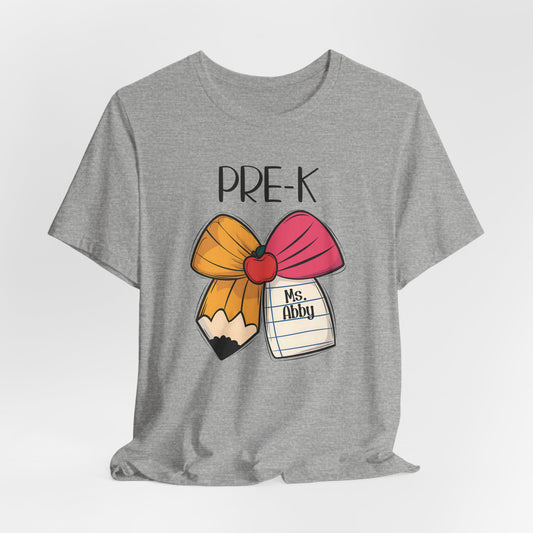 Custom Unisex Pre-K Bow T-Shirt