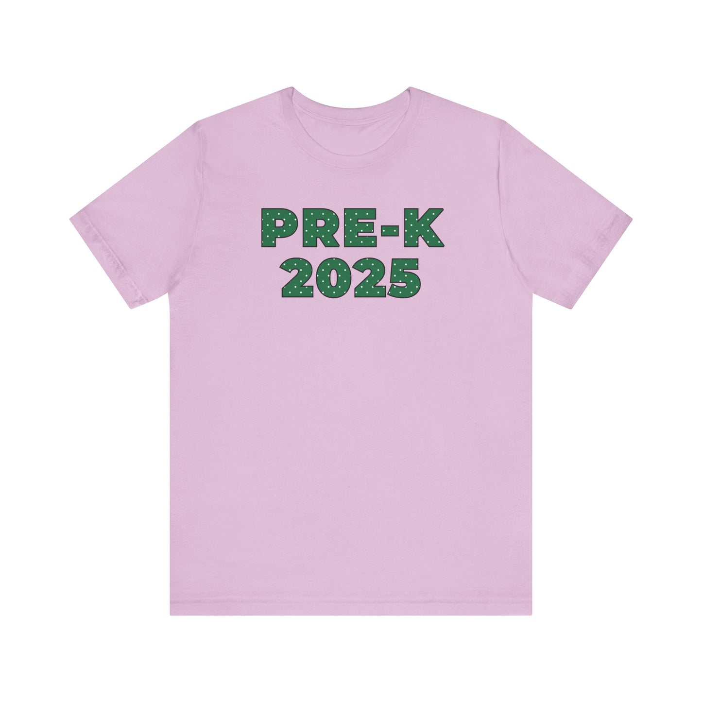 Custom Unisex Green Polka Dot Preschool Crew T-Shirt