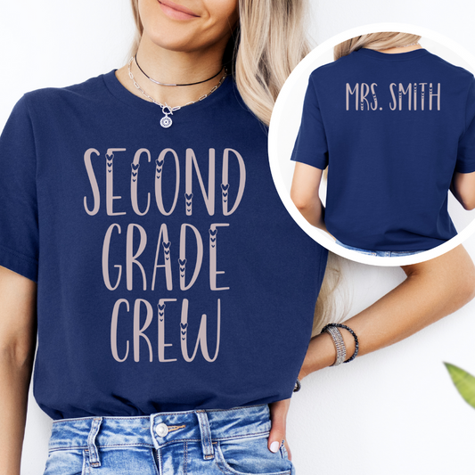 Custom Unisex Second Grade Crew T-Shirt