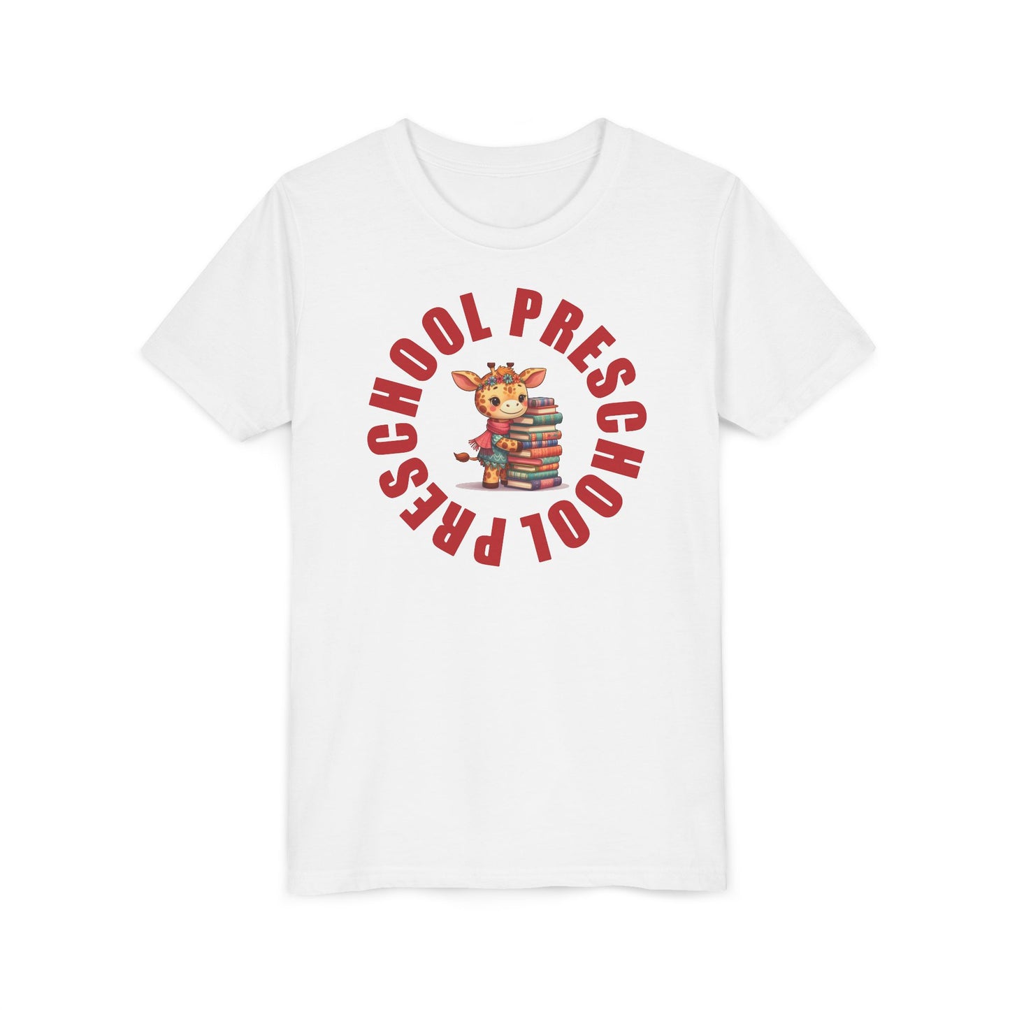 Custom Preschool Giraffe with Books Youth T-Shirt