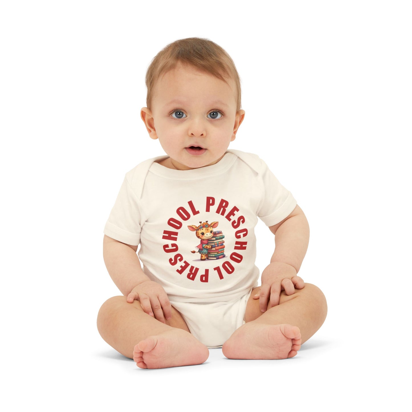 Custom Preschool Giraffe with Books Infant Jersey One Piece