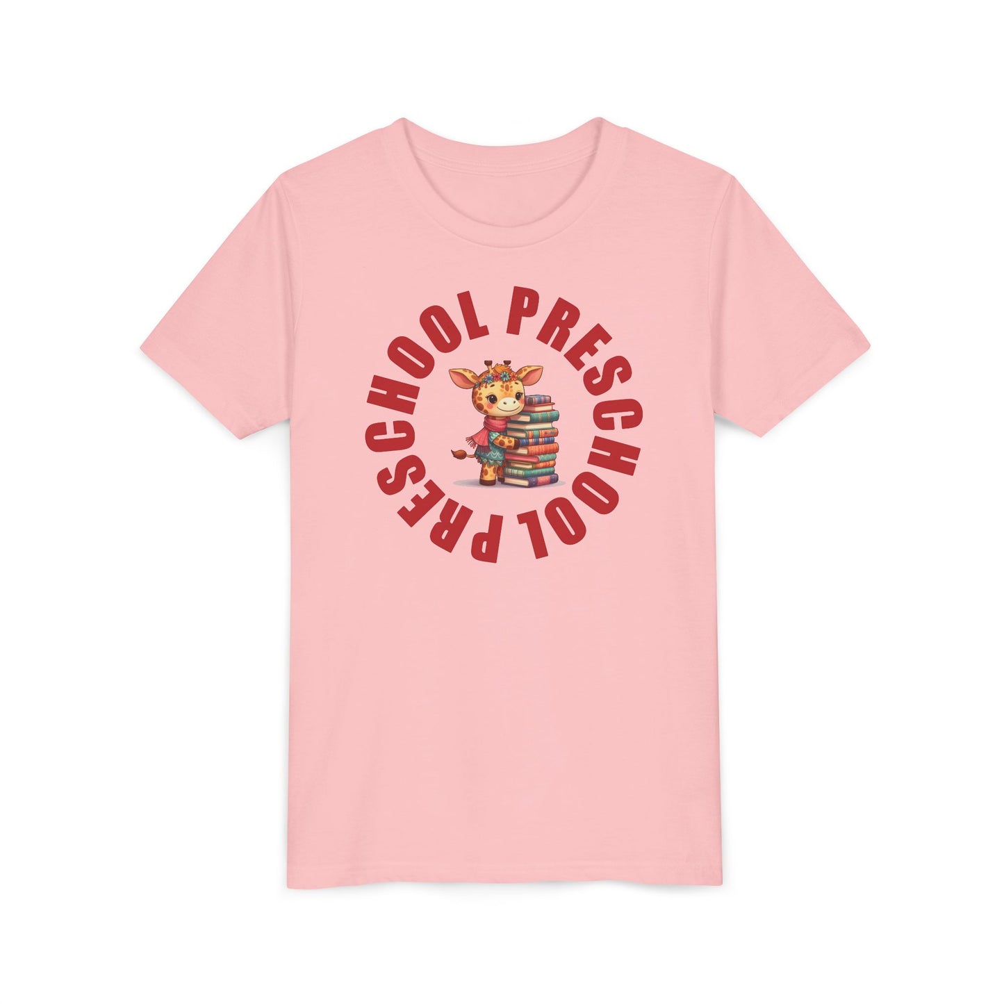 Custom Preschool Giraffe with Books Youth T-Shirt