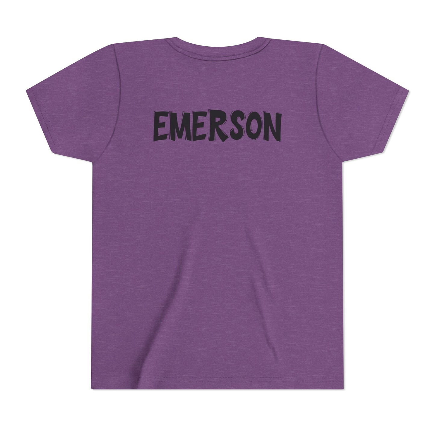 Custom School Name Bold Outlined Youth T-Shirt