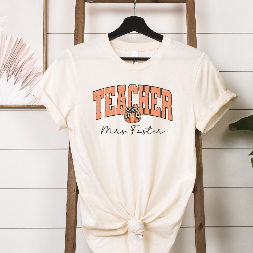 Custom Unisex Pumpkin Teacher T-Shirt