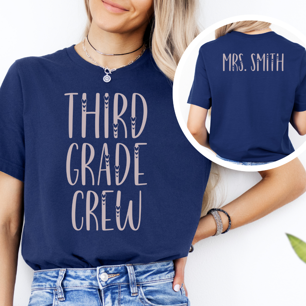 Custom Unisex Third Grade Crew T-Shirt