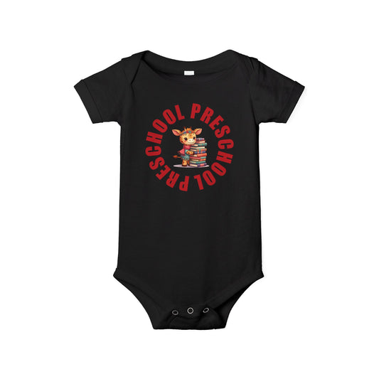 Custom Preschool Giraffe with Books Infant Jersey One Piece