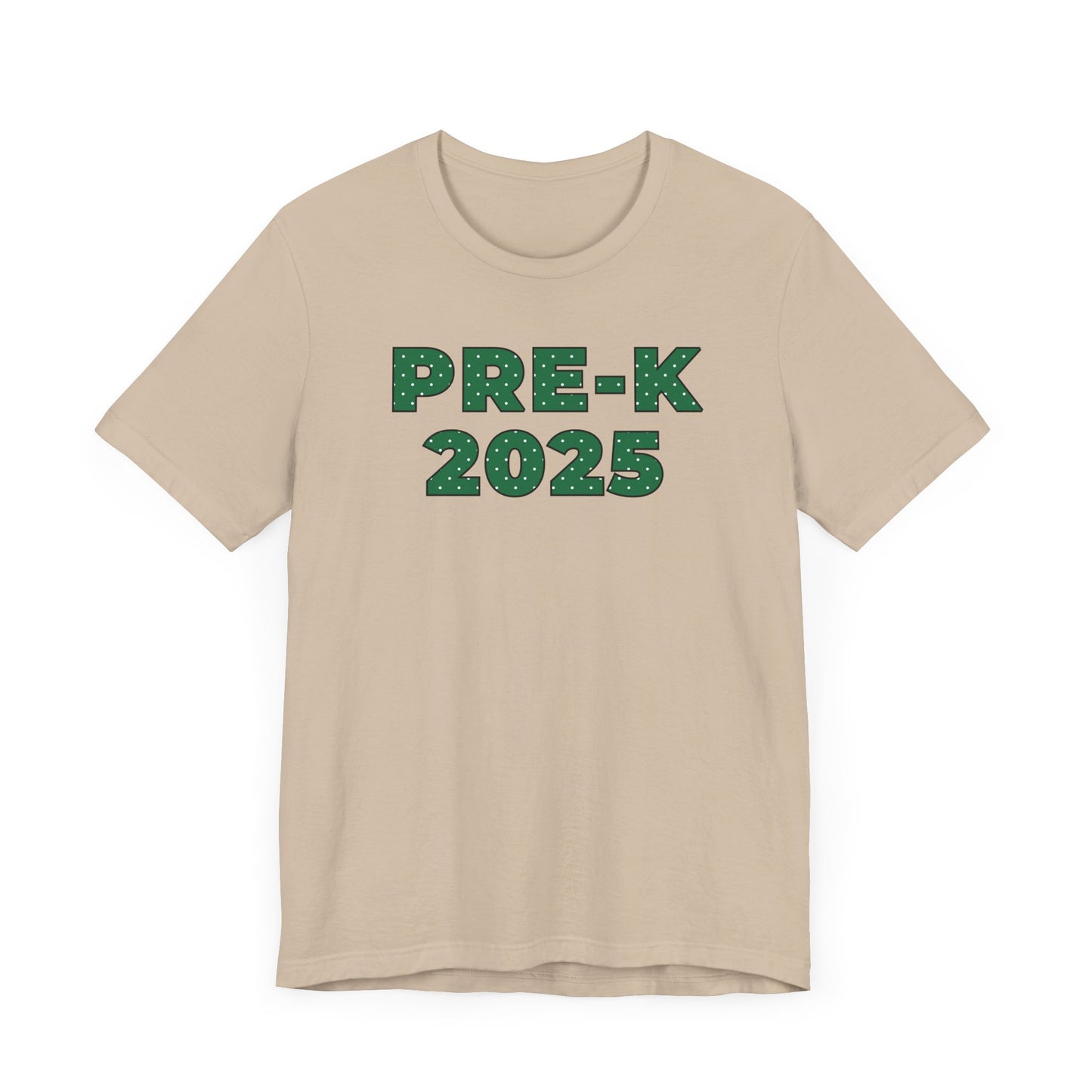 Custom Unisex Green Polka Dot Preschool Crew T-Shirt