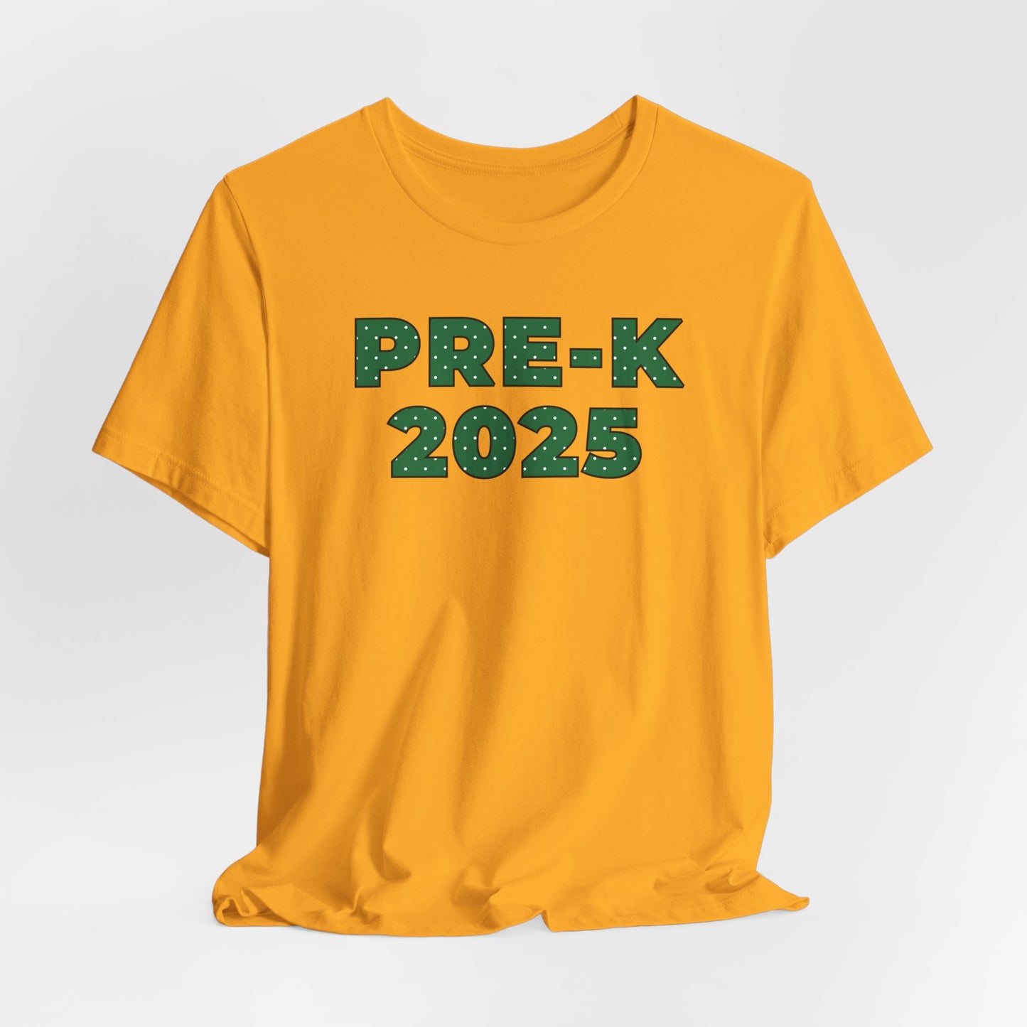 Custom Unisex Green Polka Dot Preschool Crew T-Shirt