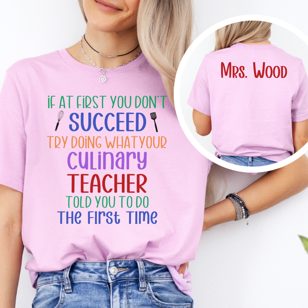 Custom Unisex Culinary Teacher T-Shirt