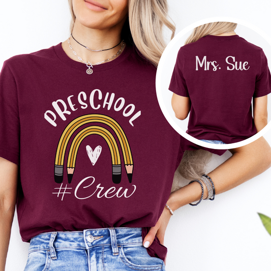 Custom Unisex Pencil Preschool Crew T-Shirt