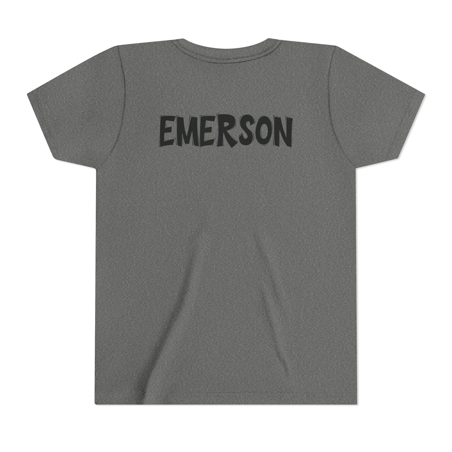 Custom School Name Bold Outlined Youth T-Shirt