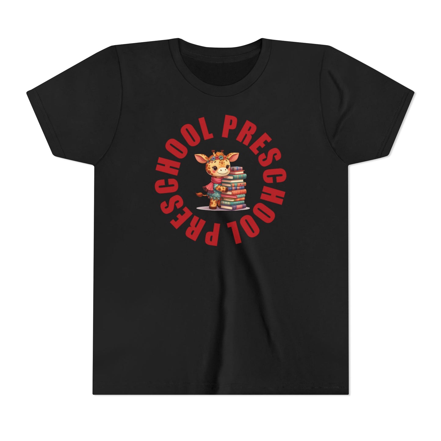 Custom Preschool Giraffe with Books Youth T-Shirt