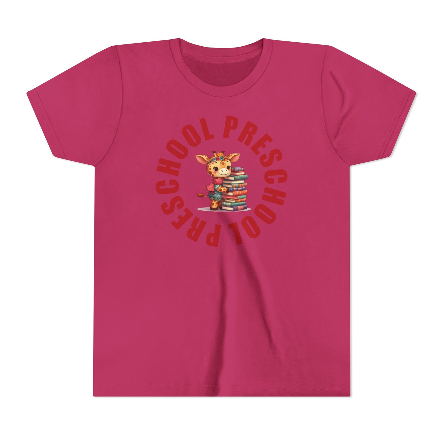 Custom Preschool Giraffe with Books Youth T-Shirt