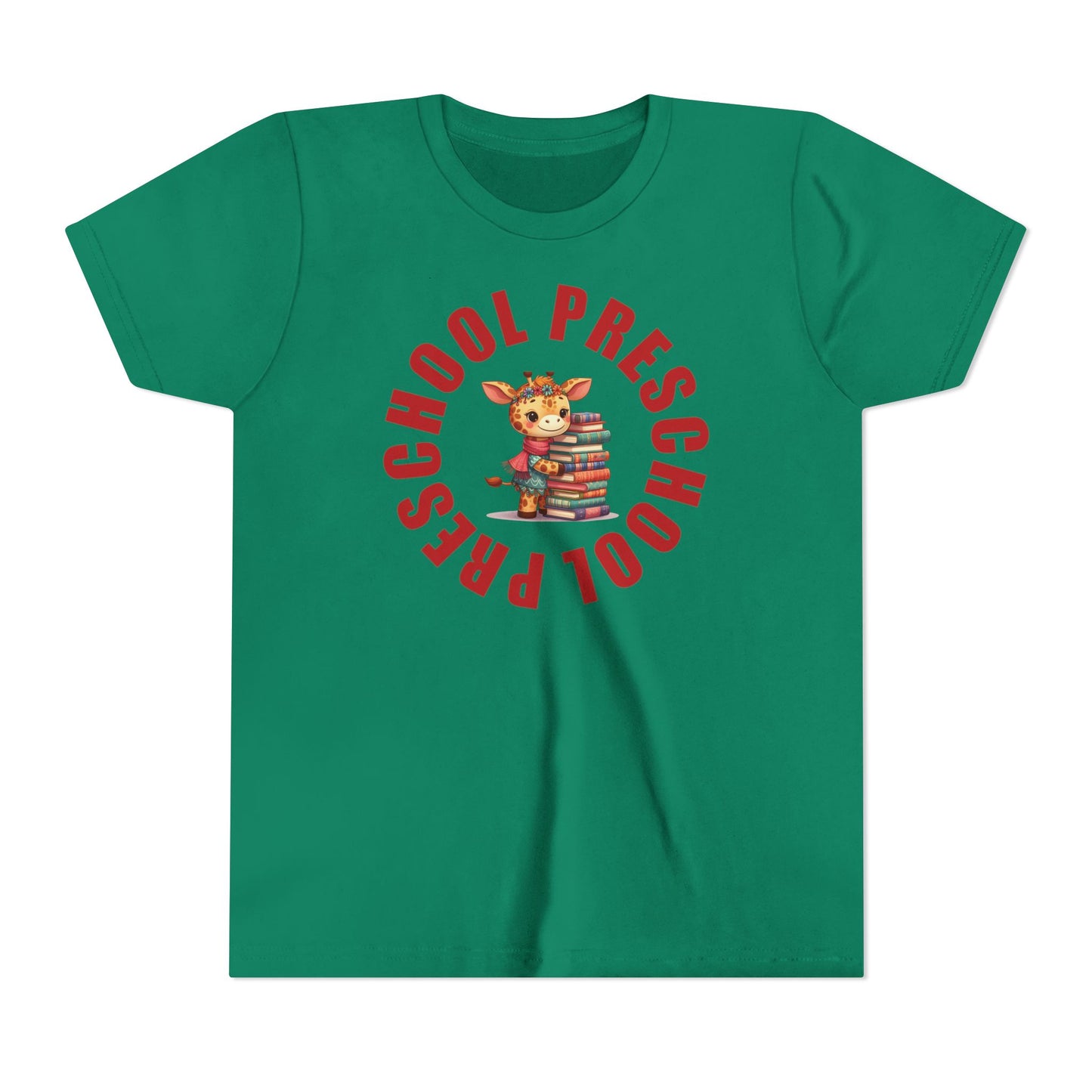 Custom Preschool Giraffe with Books Youth T-Shirt