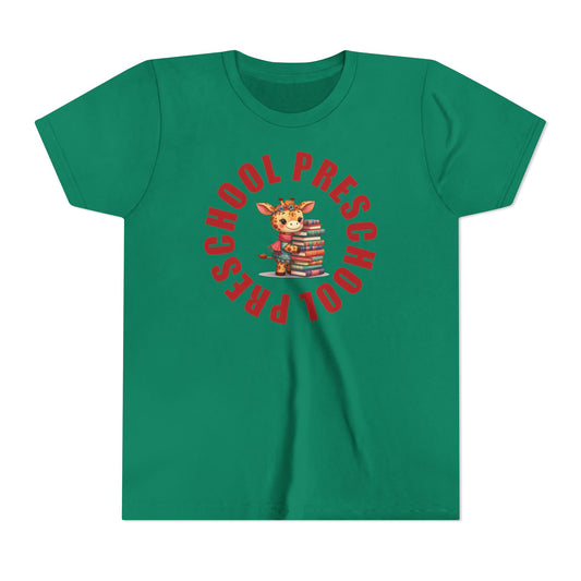 Custom Preschool Giraffe with Books Youth T-Shirt