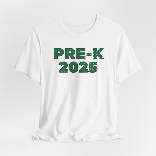Custom Unisex Green Polka Dot Preschool Crew T-Shirt