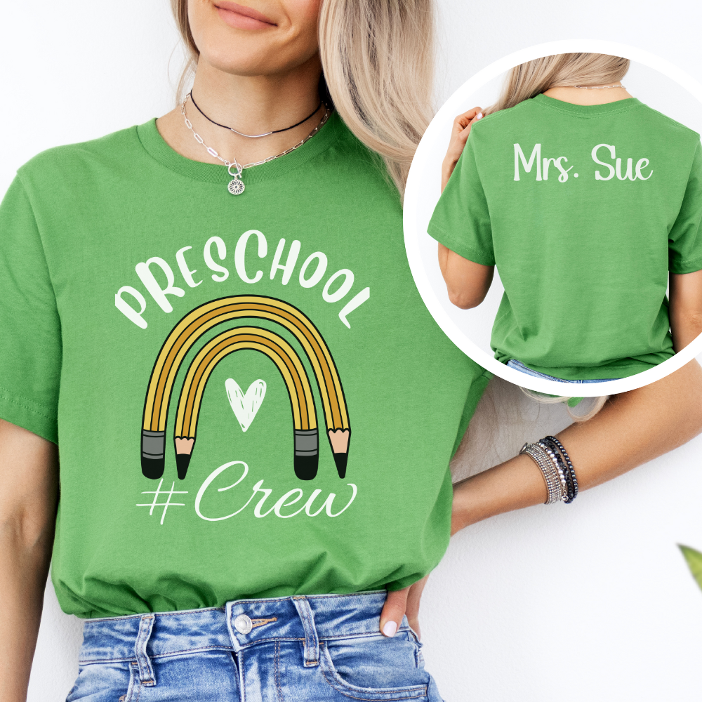 Custom Unisex Pencil Preschool Crew T-Shirt