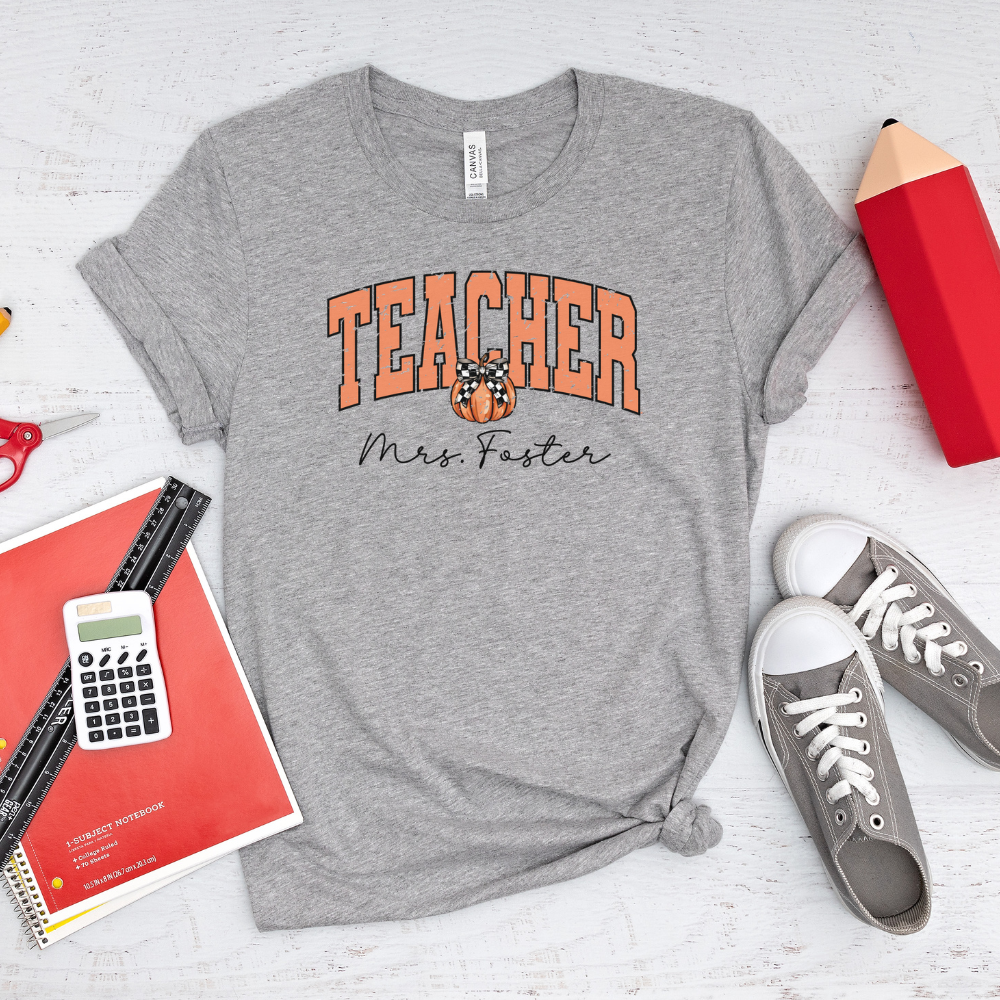 Custom Unisex Pumpkin Teacher T-Shirt