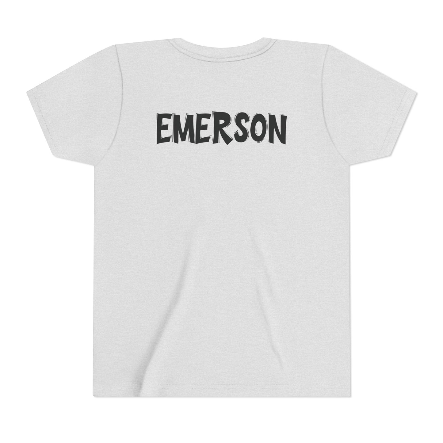 Custom School Name Bold Outlined Youth T-Shirt