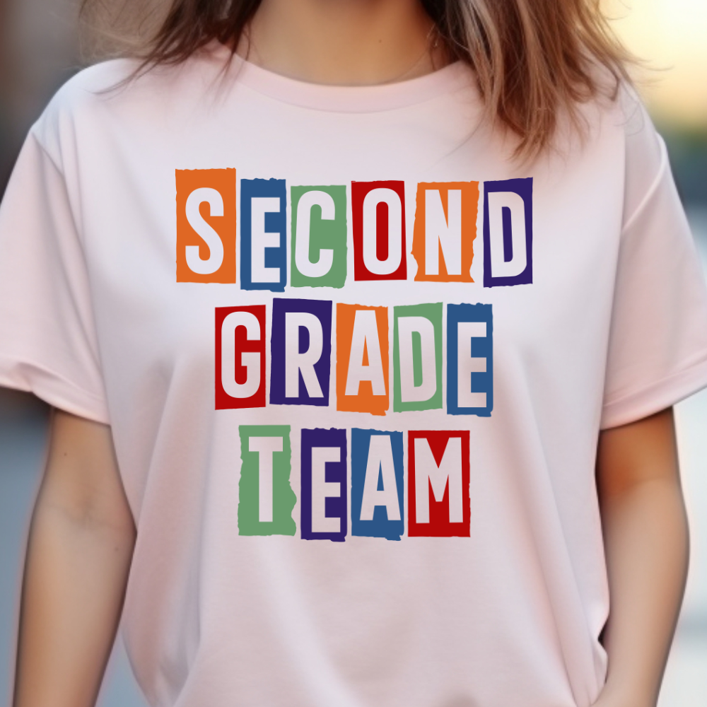 Custom Unisex Colorful Second Grade Team T-Shirt