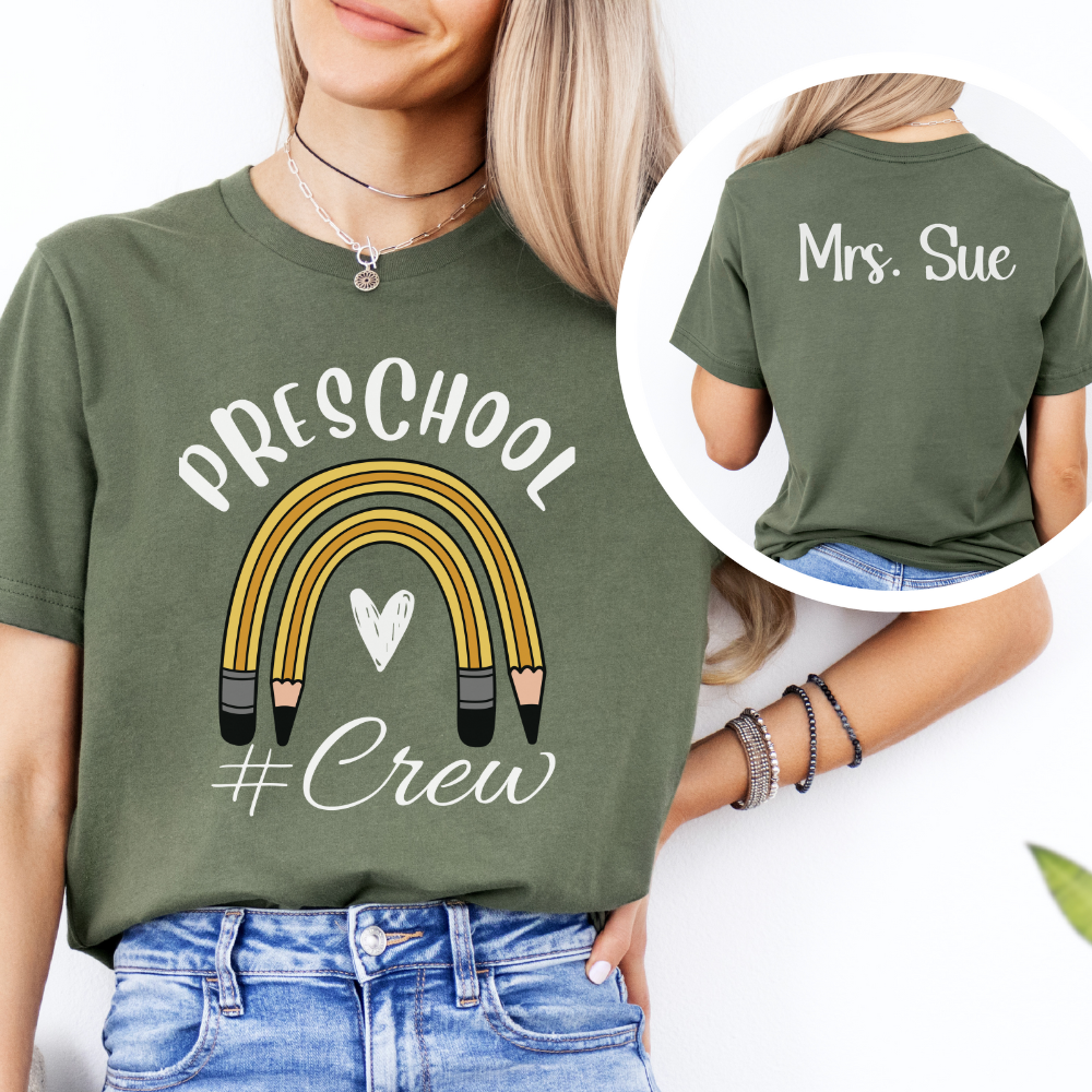 Custom Unisex Pencil Preschool Crew T-Shirt