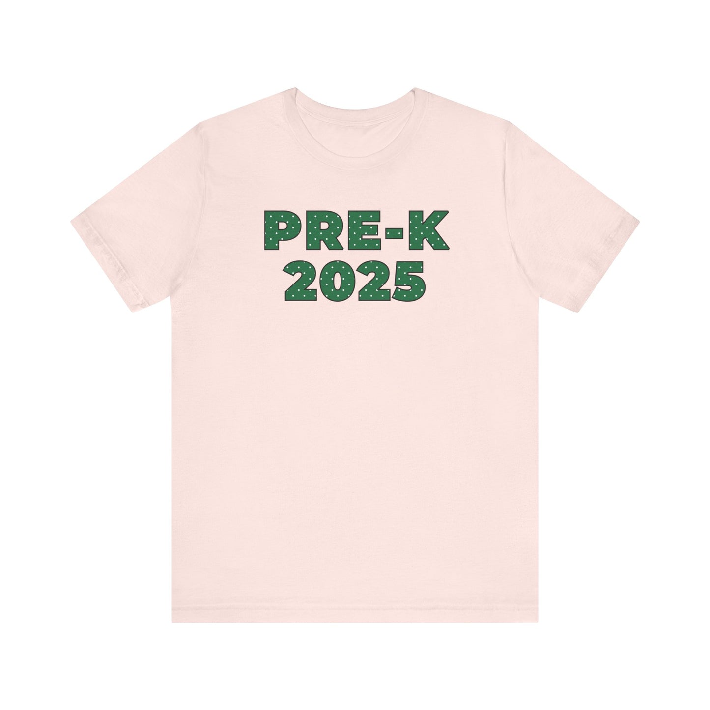 Custom Unisex Green Polka Dot Preschool Crew T-Shirt