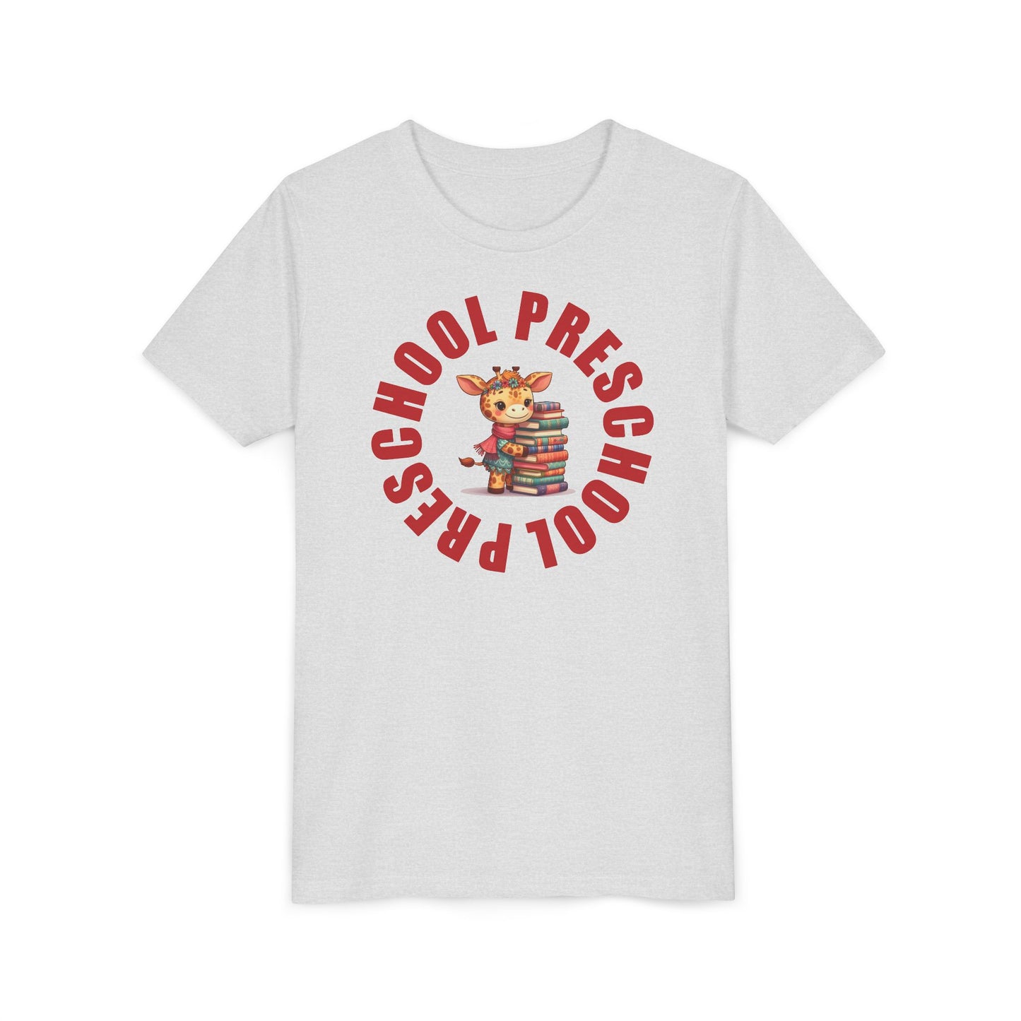 Custom Preschool Giraffe with Books Youth T-Shirt