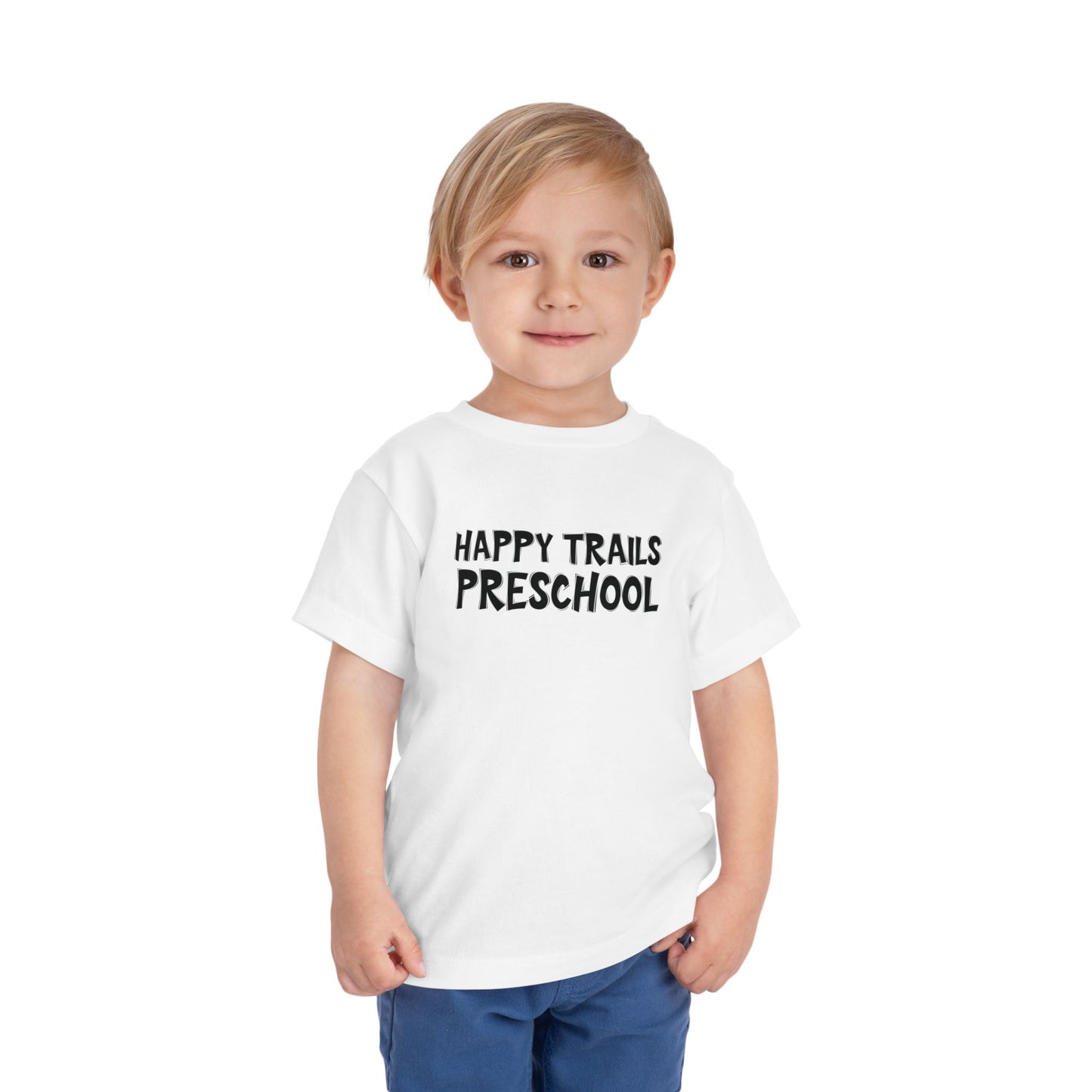 Custom School Name Toddler Bold Outlined T-Shirt